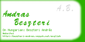 andras beszteri business card